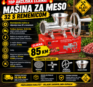Aluminijumska mašina za mljevenje mesa 32 s remenicom