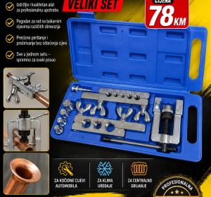 Set alata za pertlanje i proširivanje bakarnih cijevi (veliki set)