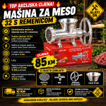 Aluminijumska mašina za mljevenje mesa 32 s remenicom