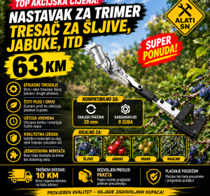 Nastavak za trimer - tresač za šljive, jabuke