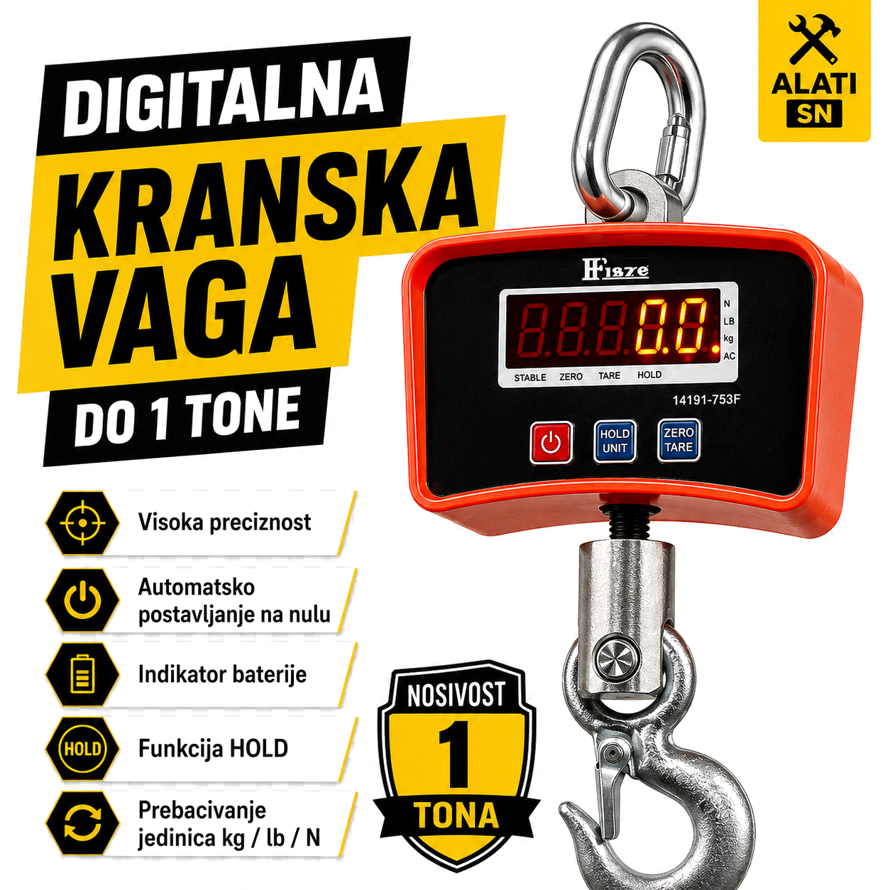 Digitalna kranska (kantar) vaga do 1 tonu