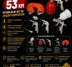 Petodijelni set za zračni kompresor