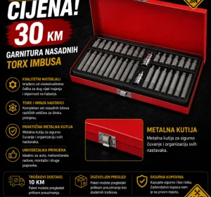 Garnitura nasadnih torx imbusa - 40 komada