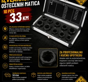 Izvlakači oštećenih matica - 10 komada