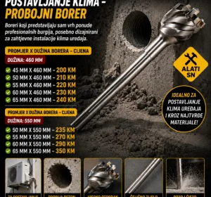 Borer za postavljanje klima - probojni borer