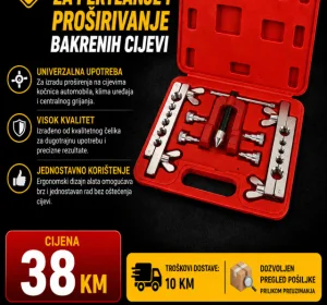 Set alata za pertlanje i proširivanje bakrenih cijevi