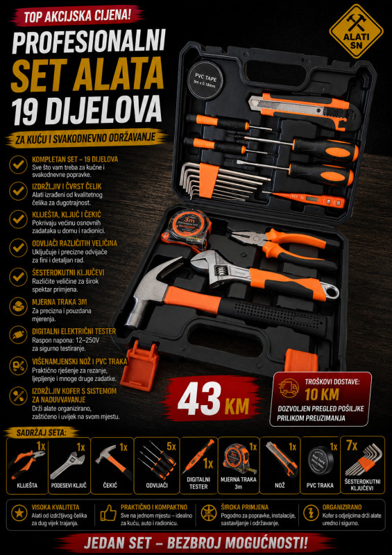 Profesionalni set alata 19 dijelova
