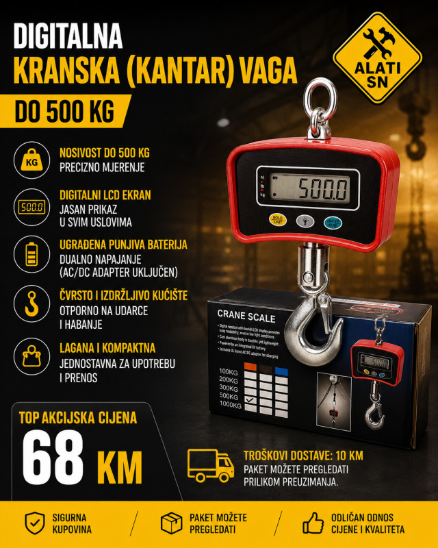 Digitalna kranska (kantar) vaga do 500 kg