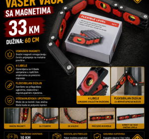 Fleksibilna vaser vaga (libela) sa magnetima - 60 cm