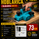Jednoručna hoblarica / blanjarica (800 W)