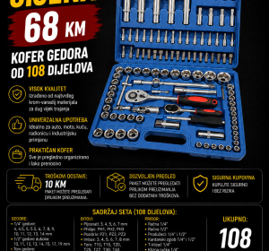Kofer gedora od 108 dijelova