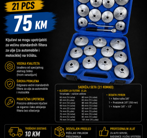 Set ključeva za filtere ulja - 21 komada