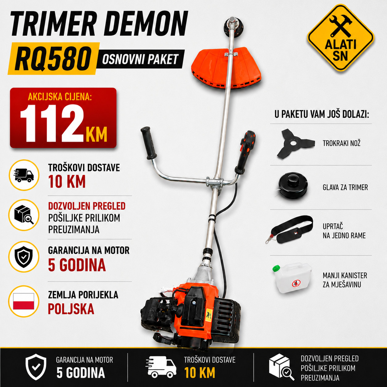 Trimer DEMON 5.2 ks - kombinacije + garancija