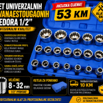 Set univerzalnih dvanaestougaonih gedora 1/2