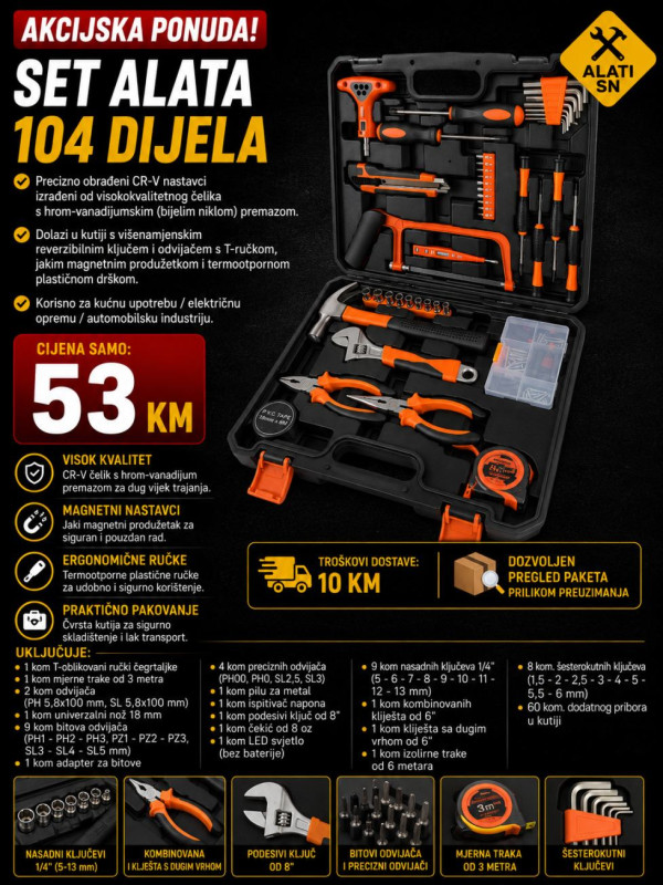 Profesionalni set alata 104 dijela