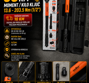Moment / kilo ključ - 13.6 - 203.5 Nm (1/2")