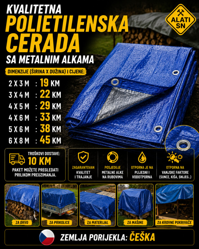 Polietilenska cerada sa metalnim alkama