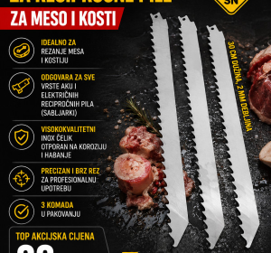 Inoksni listovi za recipročne pile za meso i kosti (3 komada)