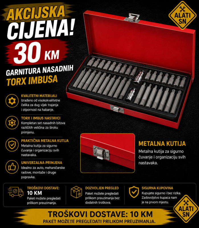 Garnitura nasadnih torx imbusa - 40 komada