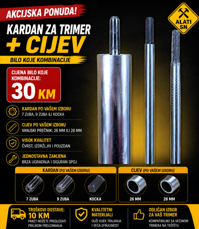 Kardan + cijev za trimer