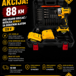 Aku udarni odvijač / bušilica DeWalt sa dodatnim alatom - 128 V