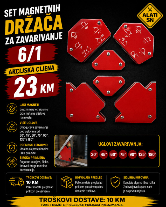 Set magnetnih držača za zavarivanje 6/1