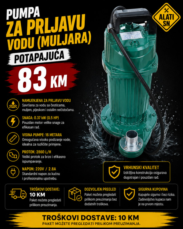 Pumpa za prljavu vodu (muljara) potapajuća 0.37 kW