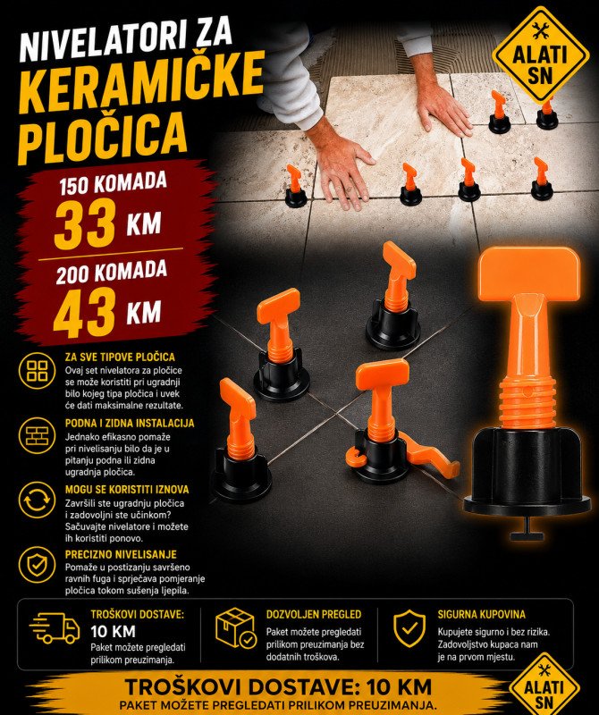 Nivelatori za lijepljenje keramičkih pločica