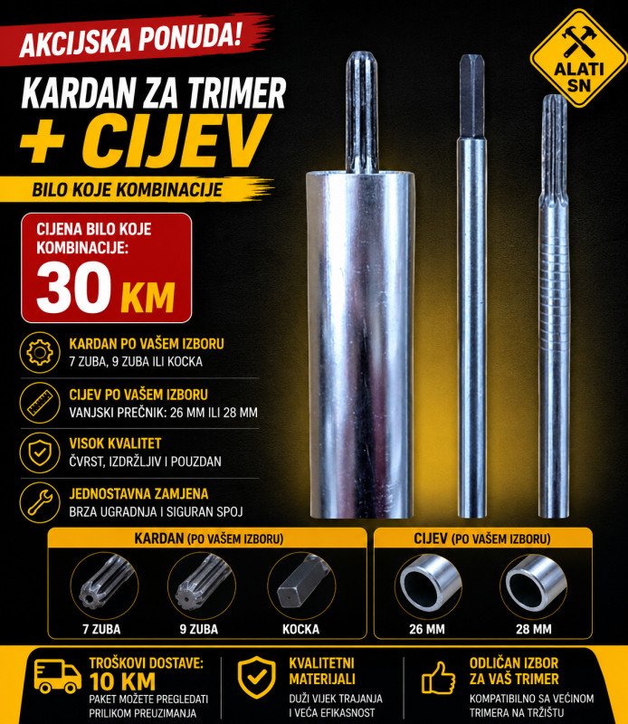 Kardan + cijev za trimer