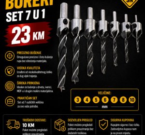Frezenk boreri set 7 u 1