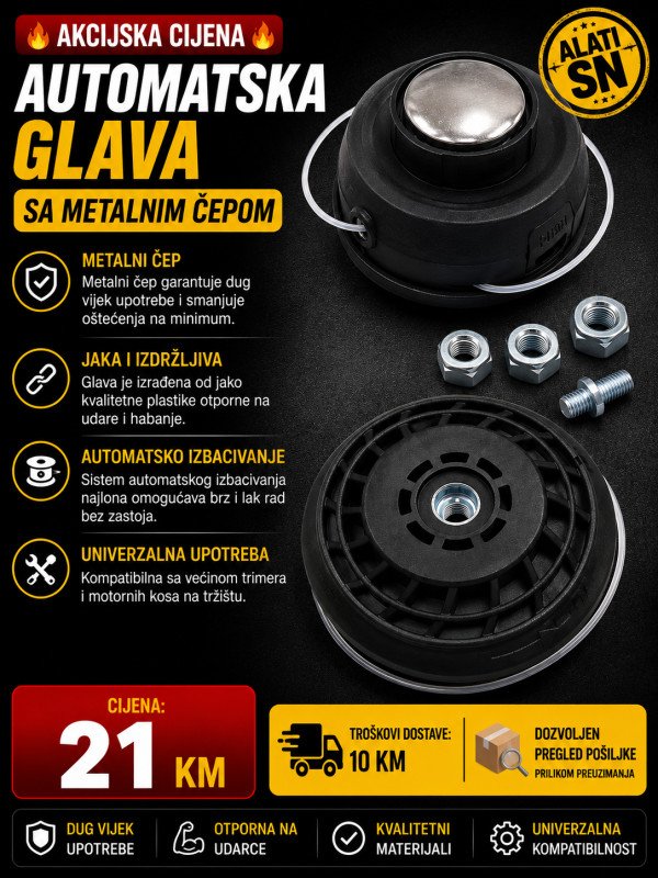Automatska glava sa metalnim čepom