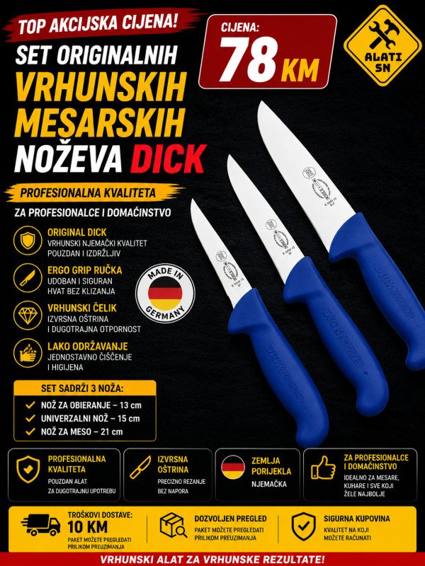 Set originalnih mesarskih noževa DICK