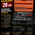 Srednje gedore i set bitova - 53 dijela