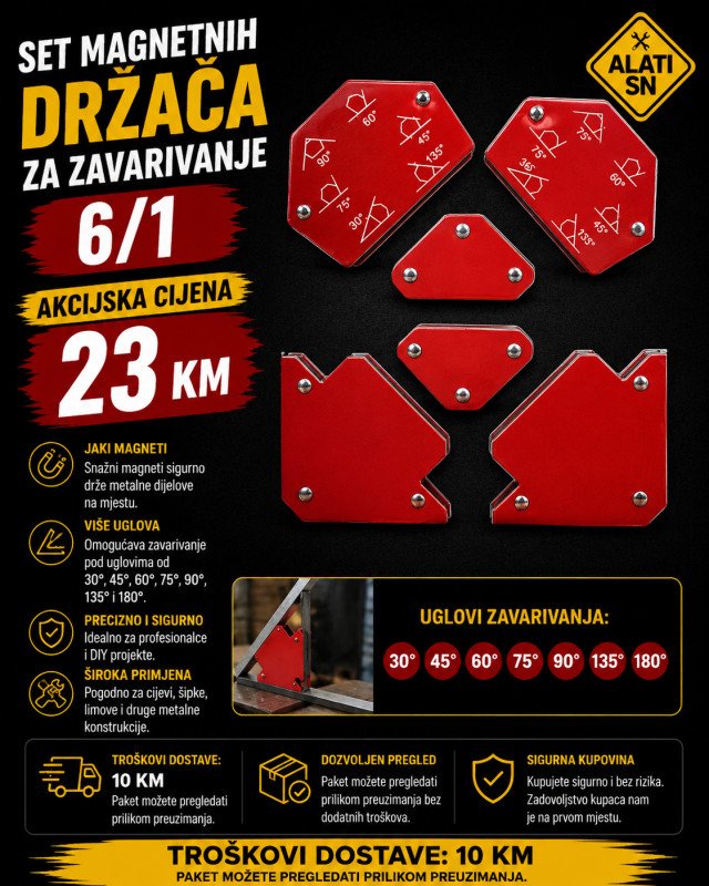 Set magnetnih držača za zavarivanje 6/1