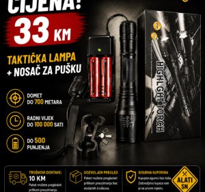 Taktička lampa + nosač za pušku