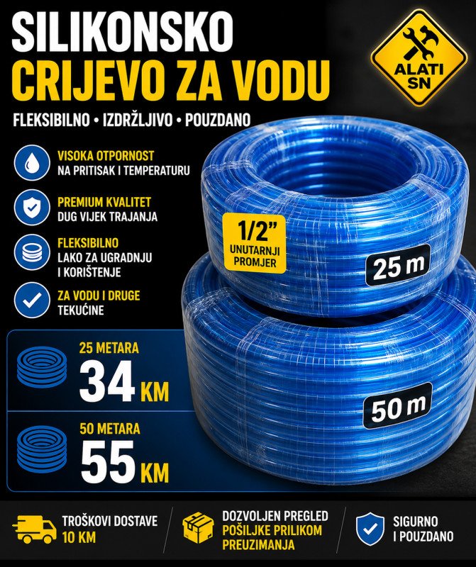 Silikonsko crijevo za vodu 1/2 cola (pola cola)