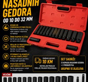 Set kovanih nasadnih gedora (veći set)