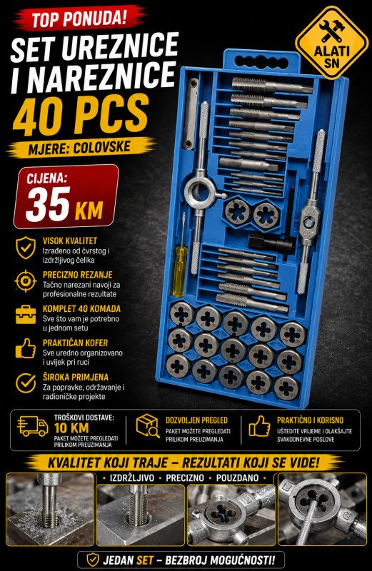 Set ureznica i nareznica 40 komada