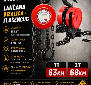 Lančana dizalica - Flašencug (1 ili 2 tone nosivosti)