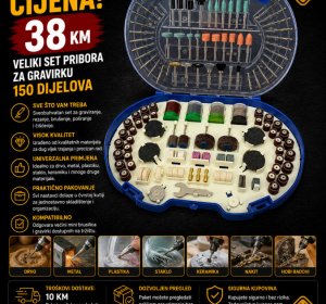 Veliki set pribora za gravirku - 150 dijelova