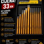 Set sjekača i izbijača (12 komada)