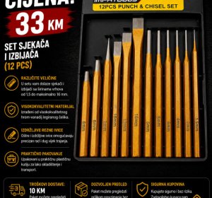Set sjekača i izbijača (12 komada)