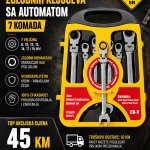 Set kombinovanih zglobnih ključeva sa automatom (7 komada)