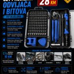 Set preciznih odvijača i bitova - 117 dijelova
