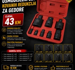 Osmodijelni set kovanih redukcija za gedore
