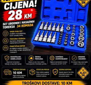 Set udarnih i nasadnih Torx nastavaka – 34 komada