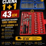 Garnitura nasadnih Torx i imbus nastavaka + gedore 1/4 (46 komada)