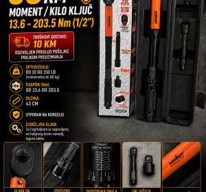 Moment / kilo ključ - 13.6 - 203.5 Nm (1/2")