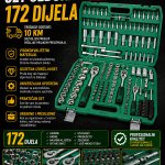 Set gedora 1/2 + 1/4, 4–32 mm, 172 dijela