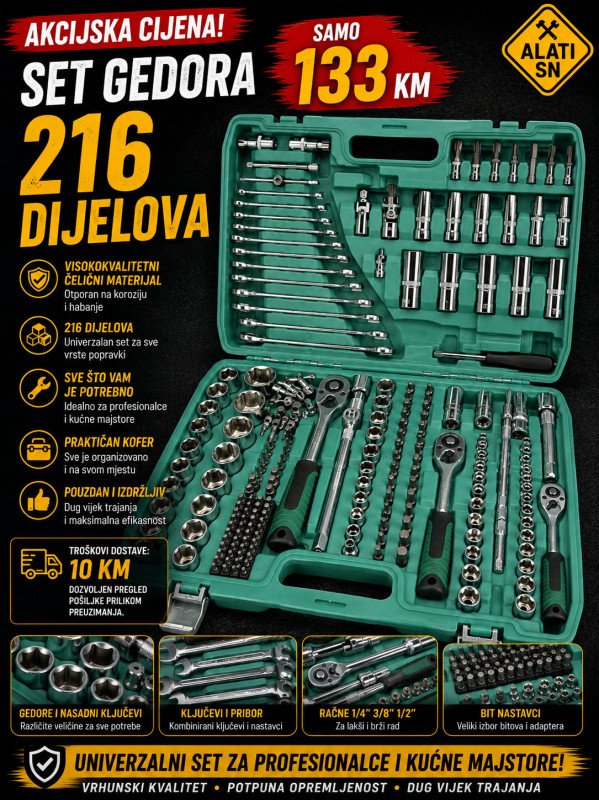 Set gedora 216 dijelova